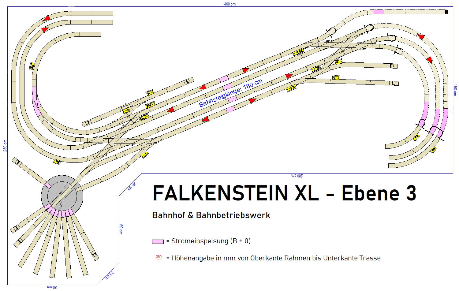 Falkenstein XL 400cm * 250 cm - 5 Ebenen