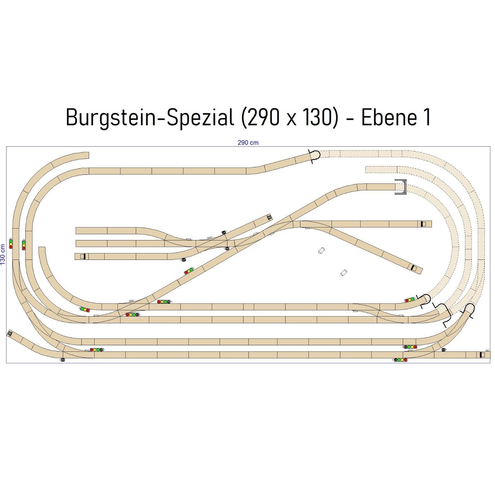 Burgstein Spezial 290cm * 130cm - 3 Ebenen